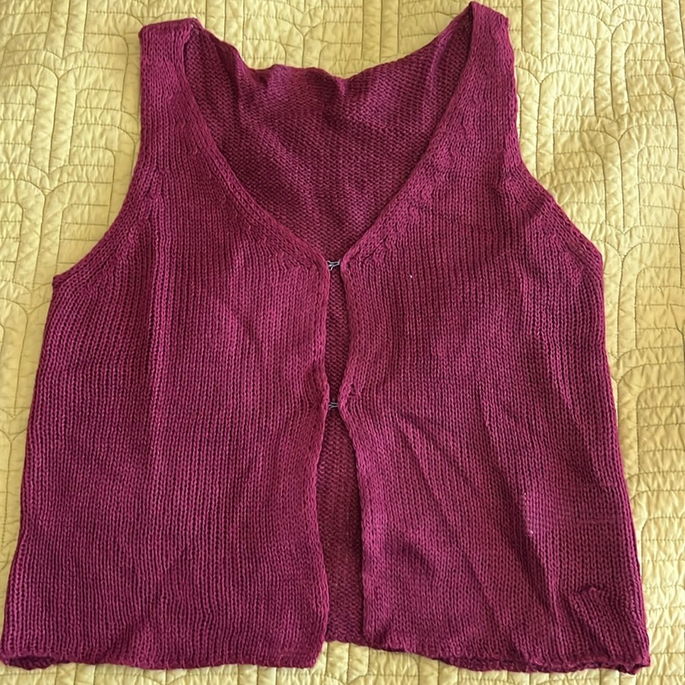 Shein sweater vest. NWT. Super soft burgundy knit vest with hook and eye close.